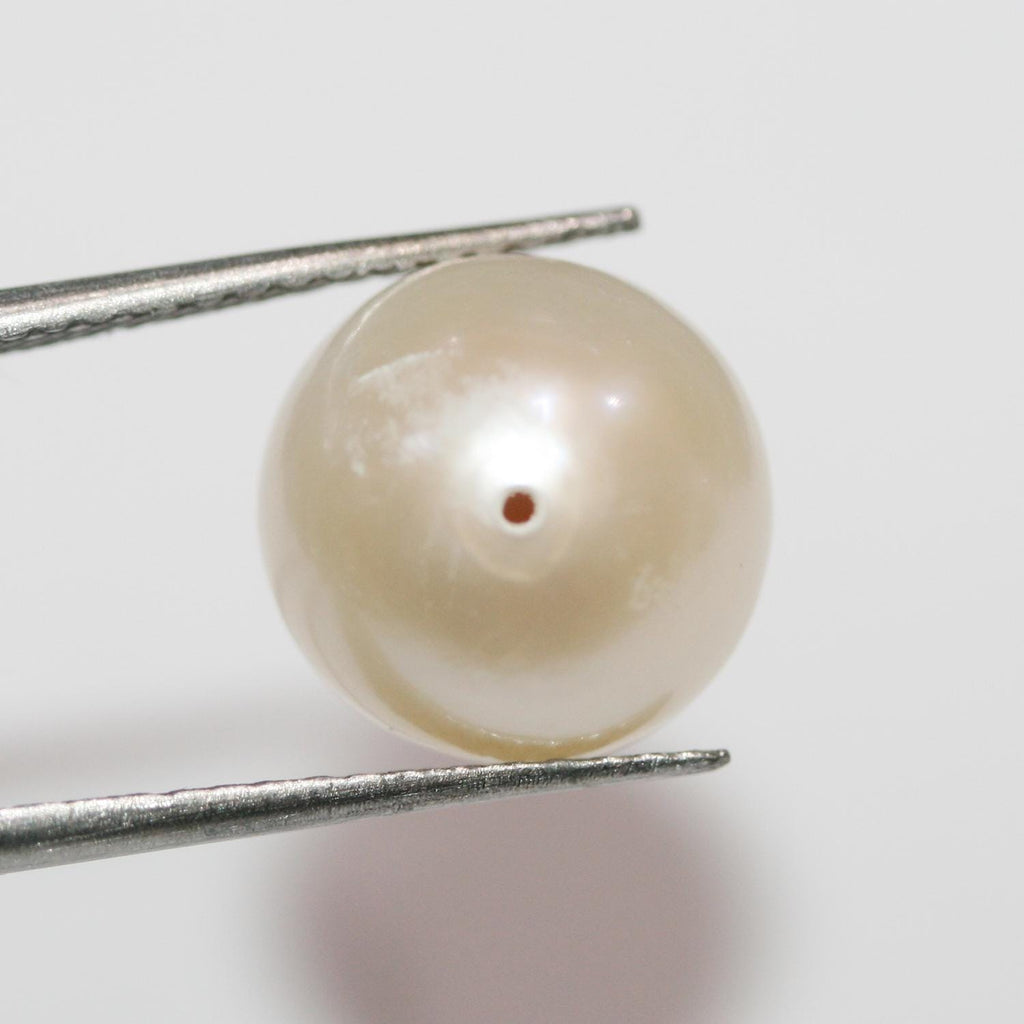 1 Pair Cultured Round Pearl 9-10mm.-Approx.-Half Drill. Round Natural  Pearl-Price Per 1 Pair- Pearl Earring