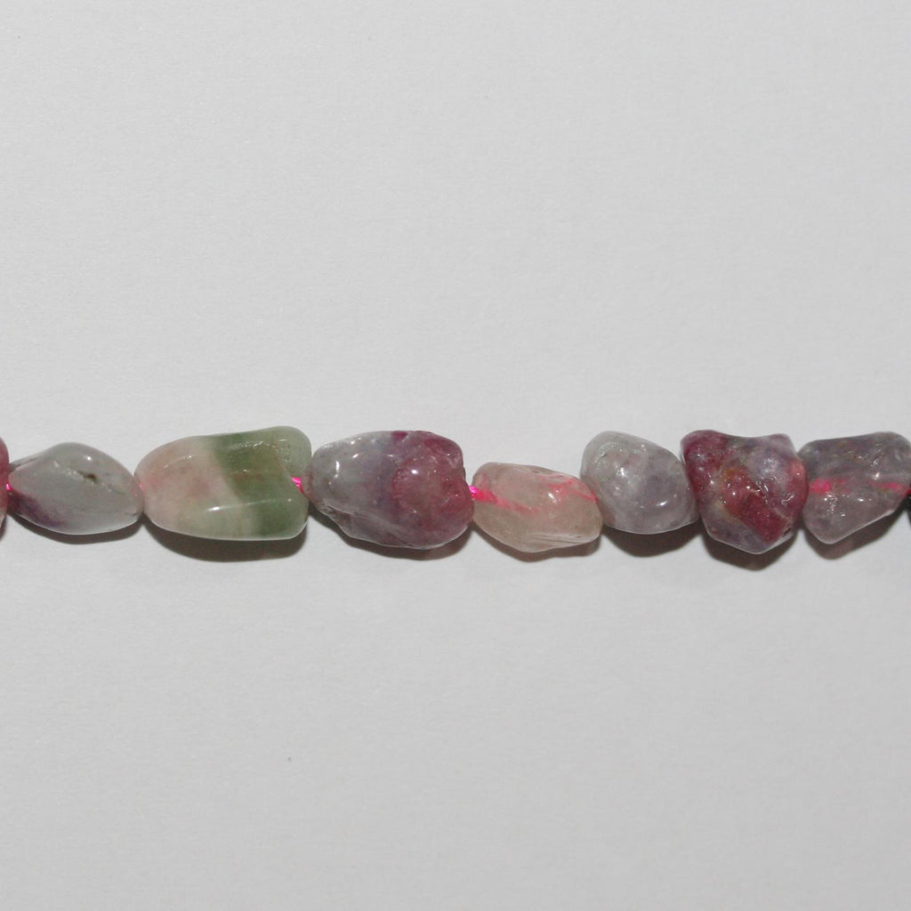 Perles de tourmaline St lisses en pépites de 16 pouces, 7-8 mm environ - Fil de 40 cm.