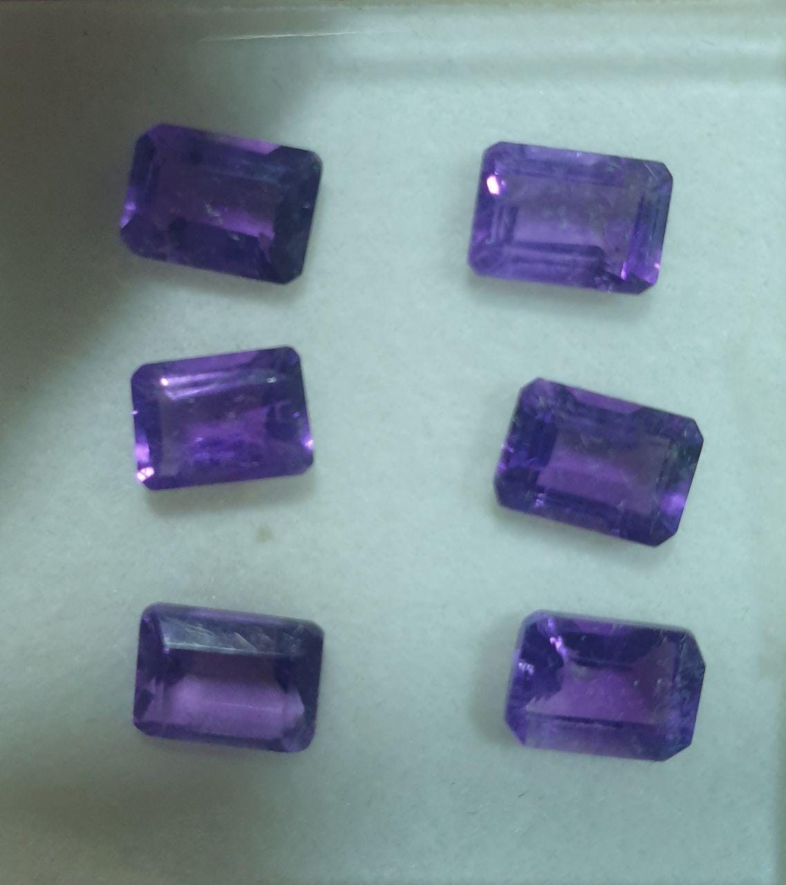 Lote de 6 amatistas octagonales facetadas de 7 x 5 mm (6 unidades)