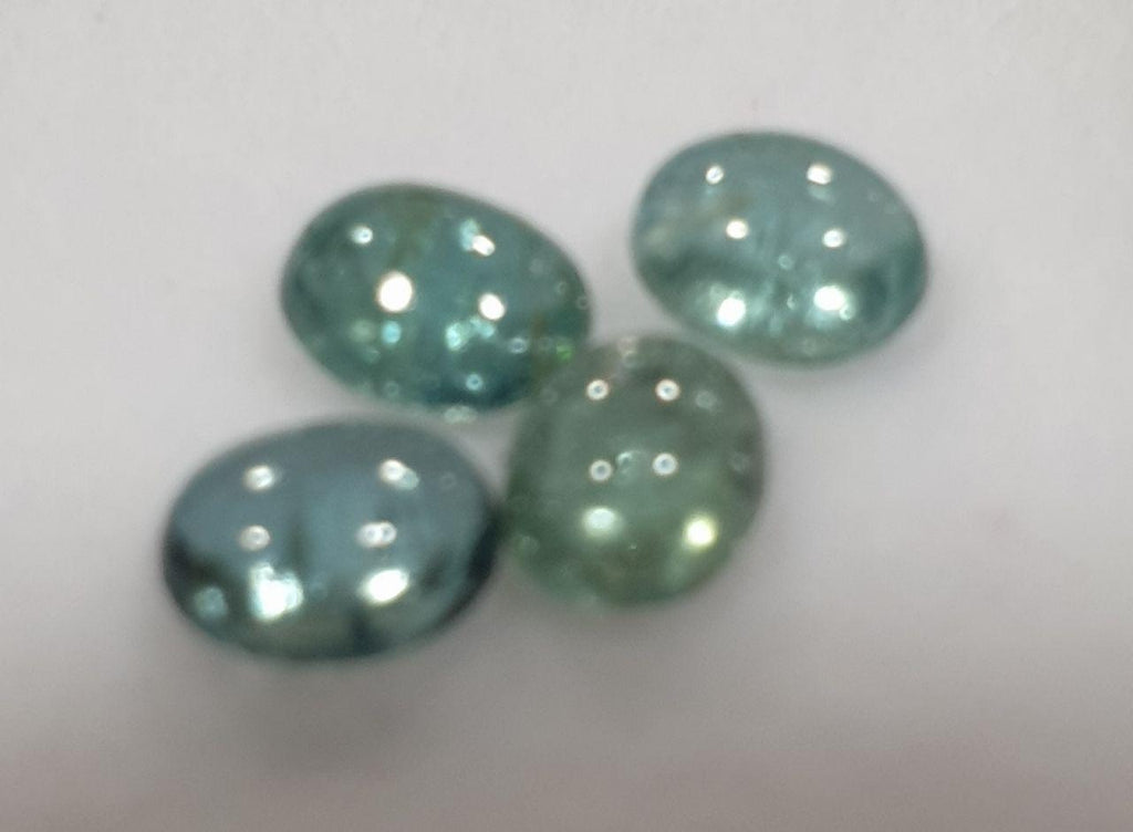 Lot de cabochons ovales de tourmaline bleue 5 x 4 mm (4 pièces) - Pierres précieuses en vrac - Prix de gros