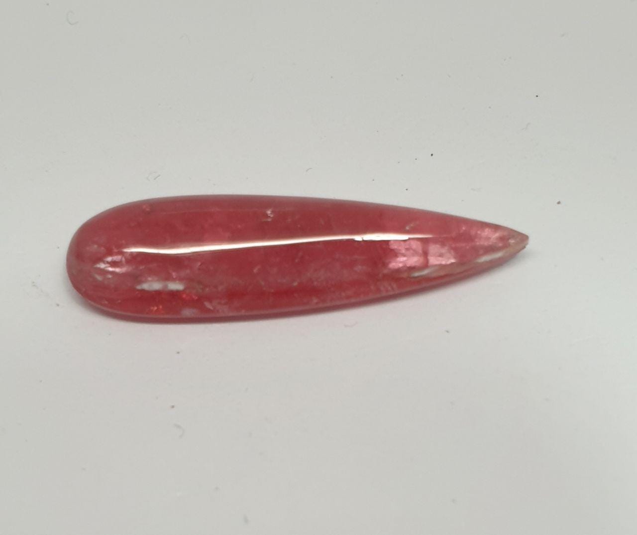 Rodonita roja de manganeso extraída de tierras raras, con forma de lágrima grande, 29,3 x 8,5 mm, 11,8 ct - Única en su tipo