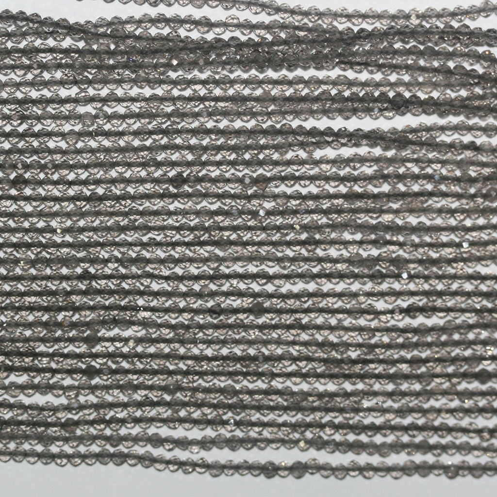 13" Obsidian Faceted Round Beads 2mm.-Strand 39cm.