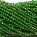 13" Chrome Diopside Faceted Round Beads  2mm.-Strand 39cm