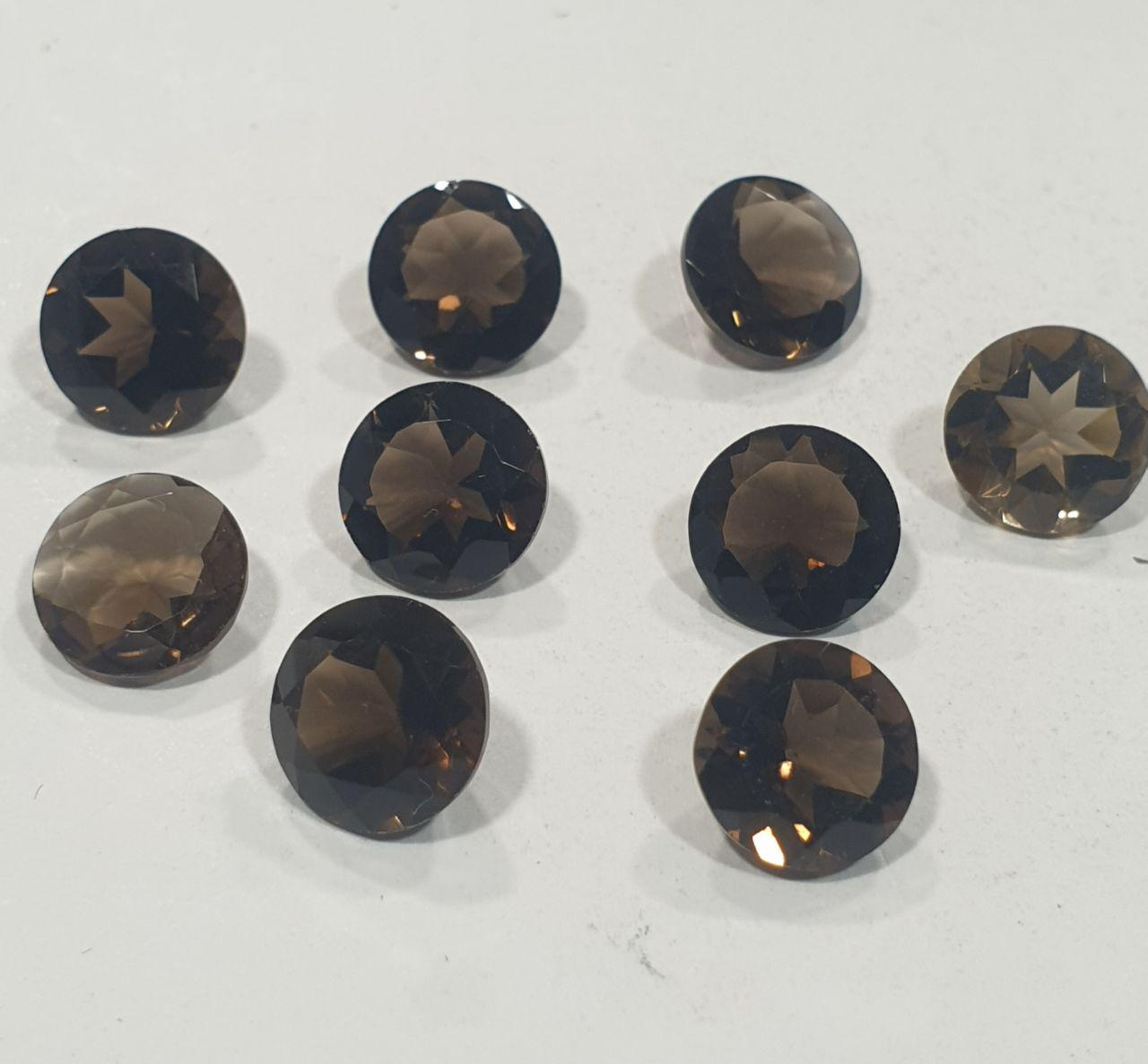 1 pc Natural Smoky Quartz Faceted Round 10mm.-Cut Stones For Jewelry- Price per  1 pc
