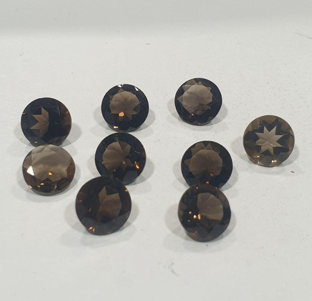1 pc Natural Smoky Quartz Faceted Round 10mm.-Cut Stones For Jewelry- Price per  1 pc
