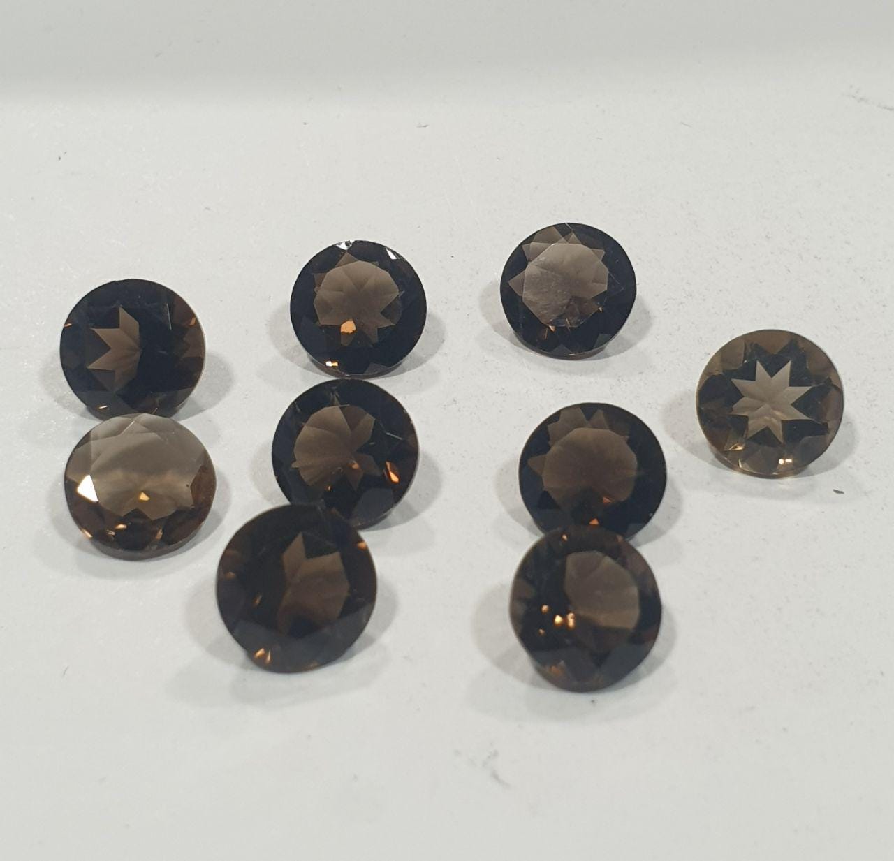 1 pc Natural Smoky Quartz Faceted Round 10mm.-Cut Stones For Jewelry- Price per  1 pc