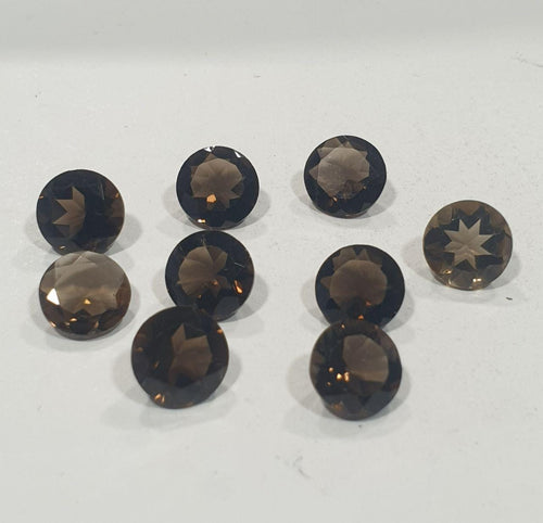 1 pc Natural Smoky Quartz Faceted Round 10mm.-Cut Stones For Jewelry- Price per  1 pc