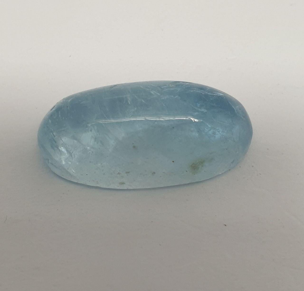Top Blue Color Aquamarine Long Cabochon 19.5x10.5mm.-10.7ct- Natural Untreated Gemstone