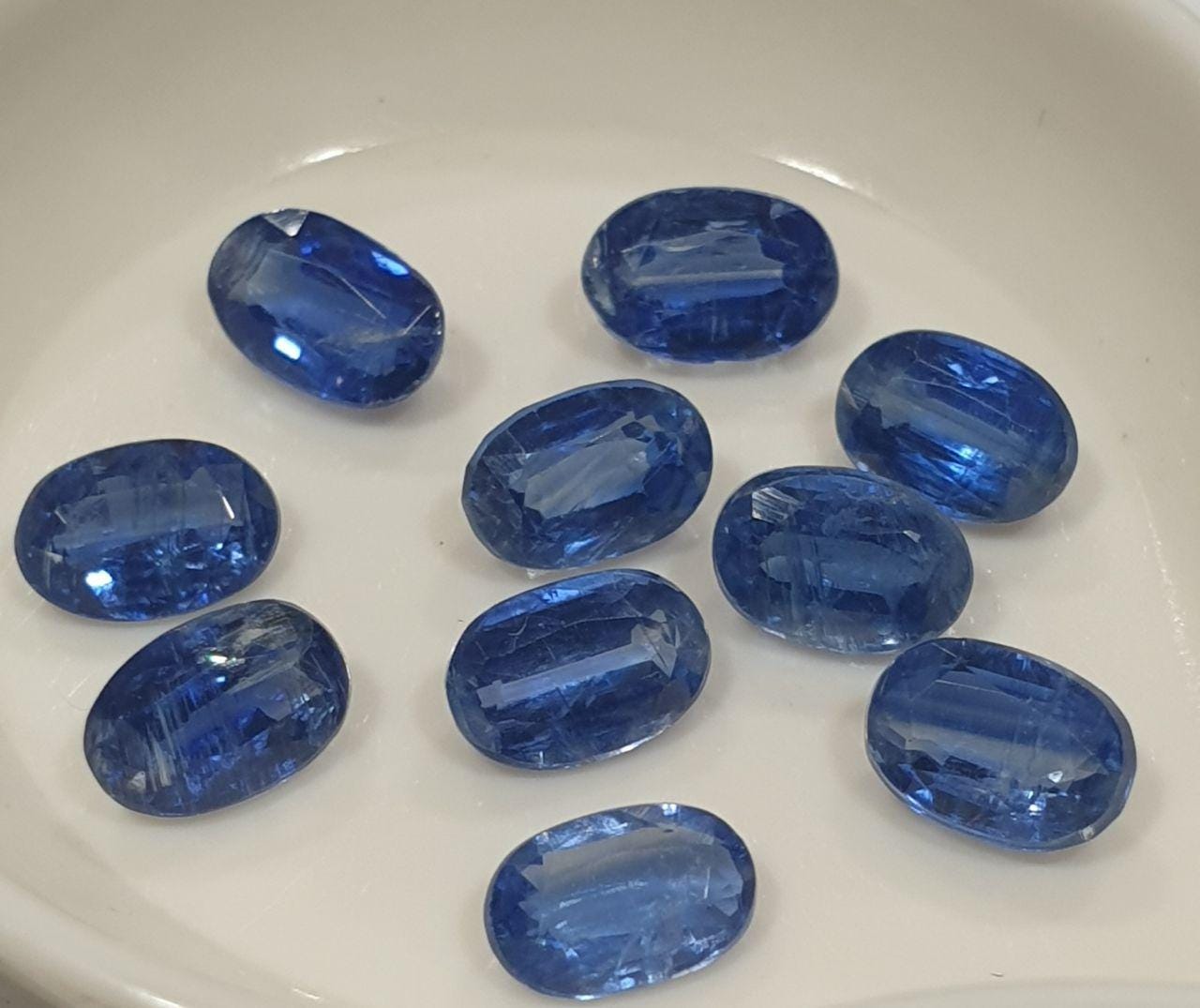 10 Pcs Lot Natural Deep Blue  Kyanite  Disthene Faceted Oval 6x4mm - Brazil -Natural Untreated Gems