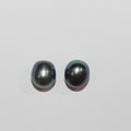 1 Pair Gray  Freshwater  Oval Top Luster Half Drilled Pearl  7.5-8mm.-Approx.  Oval Natural  Pearl-Price Per 1 Pair- Pearl Earring