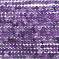 15" St Amethyst Faceted Round Beads 4mm.-Strand 38cm - Hard Gems