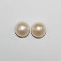 1 Pair Cultured Round Pearl 9-10mm.-Approx.-Half Drill. Round Natural  Pearl-Price Per 1 Pair- Pearl Earring