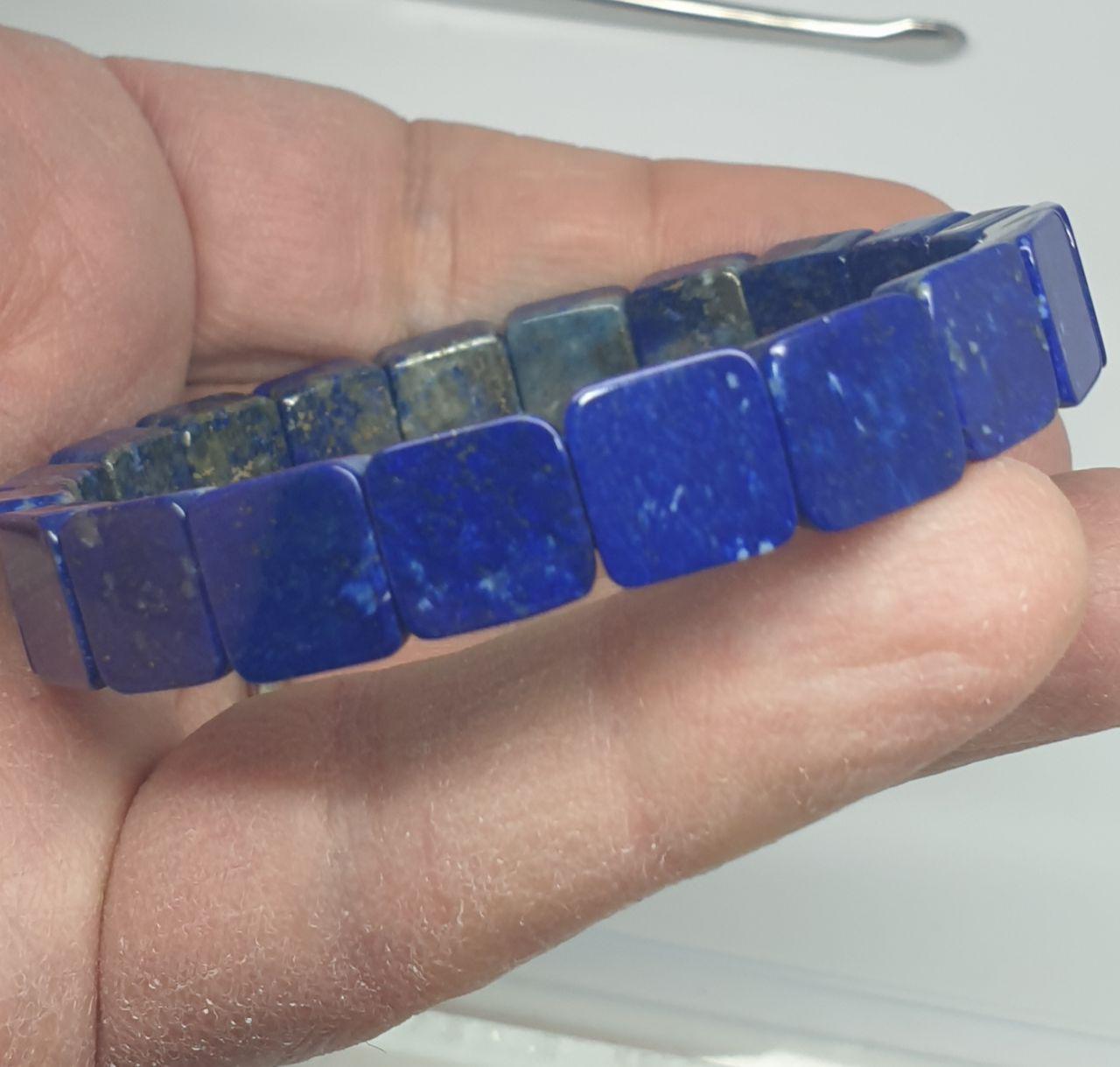 Bracelet extensible en lapis-lazuli afghan bleu royal AAA, grosses perles de 10 x 10 mm - Fournisseur de bijoux à double perçage - Pouvoir de guérison