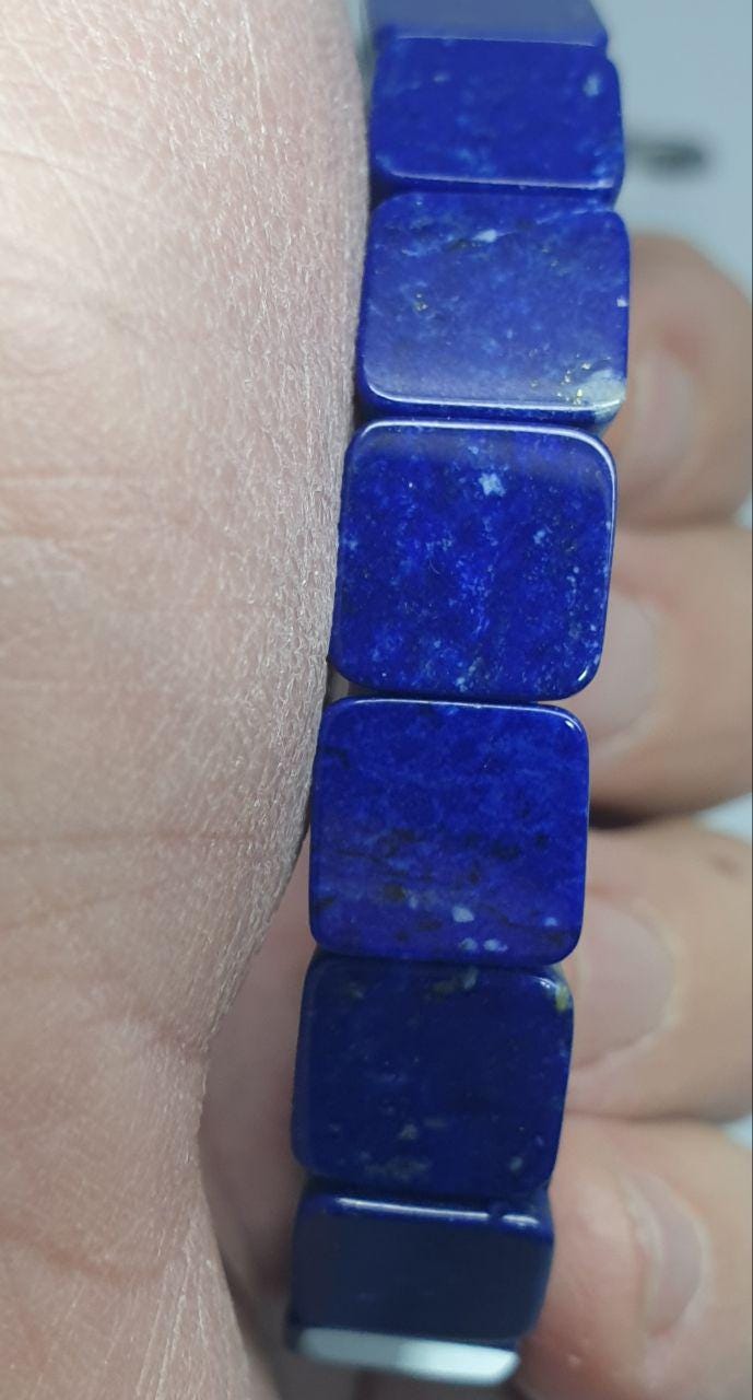 Bracelet extensible en lapis-lazuli afghan bleu royal AAA, grosses perles de 10 x 10 mm - Fournisseur de bijoux à double perçage - Pouvoir de guérison