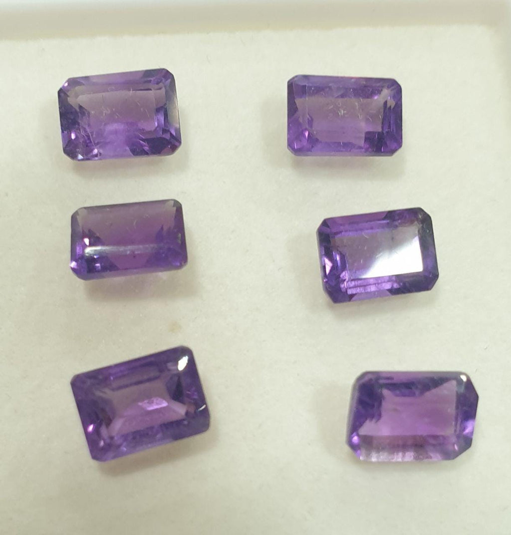 6 Pcs Lot Amethyst Octagon Faceted 7x5mm (6 pcs)