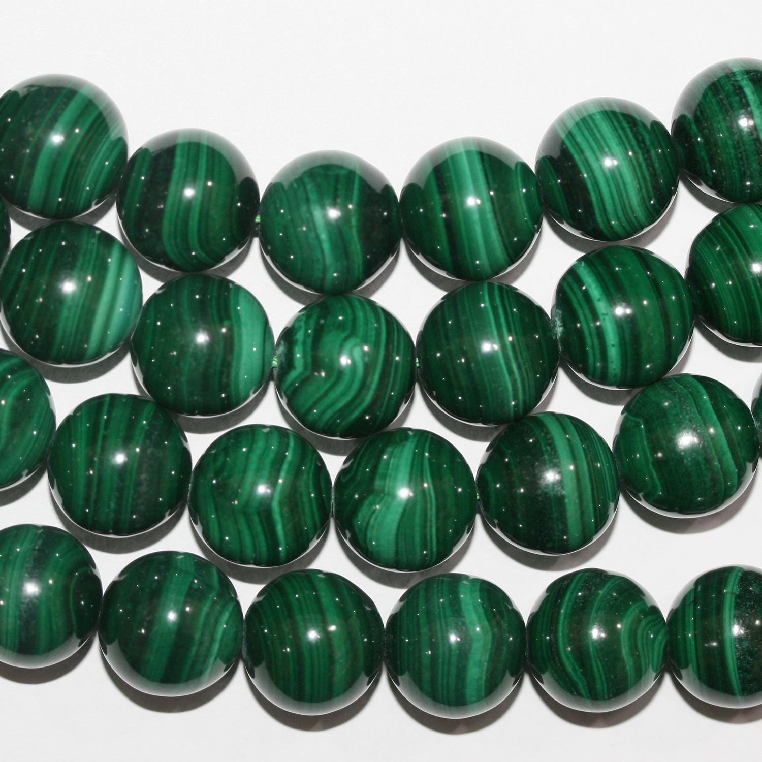 Perles rondes lisses en malachite St, 12-12,5 mm, 39 cm