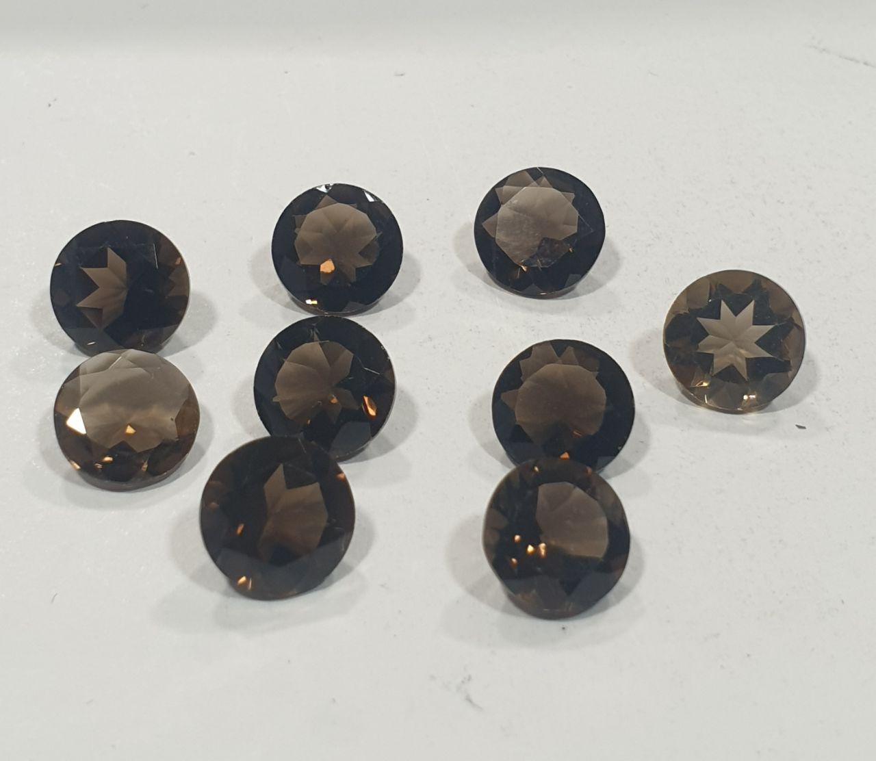 1 pc Natural Smoky Quartz Faceted Round 10mm.-Cut Stones For Jewelry- Price per  1 pc