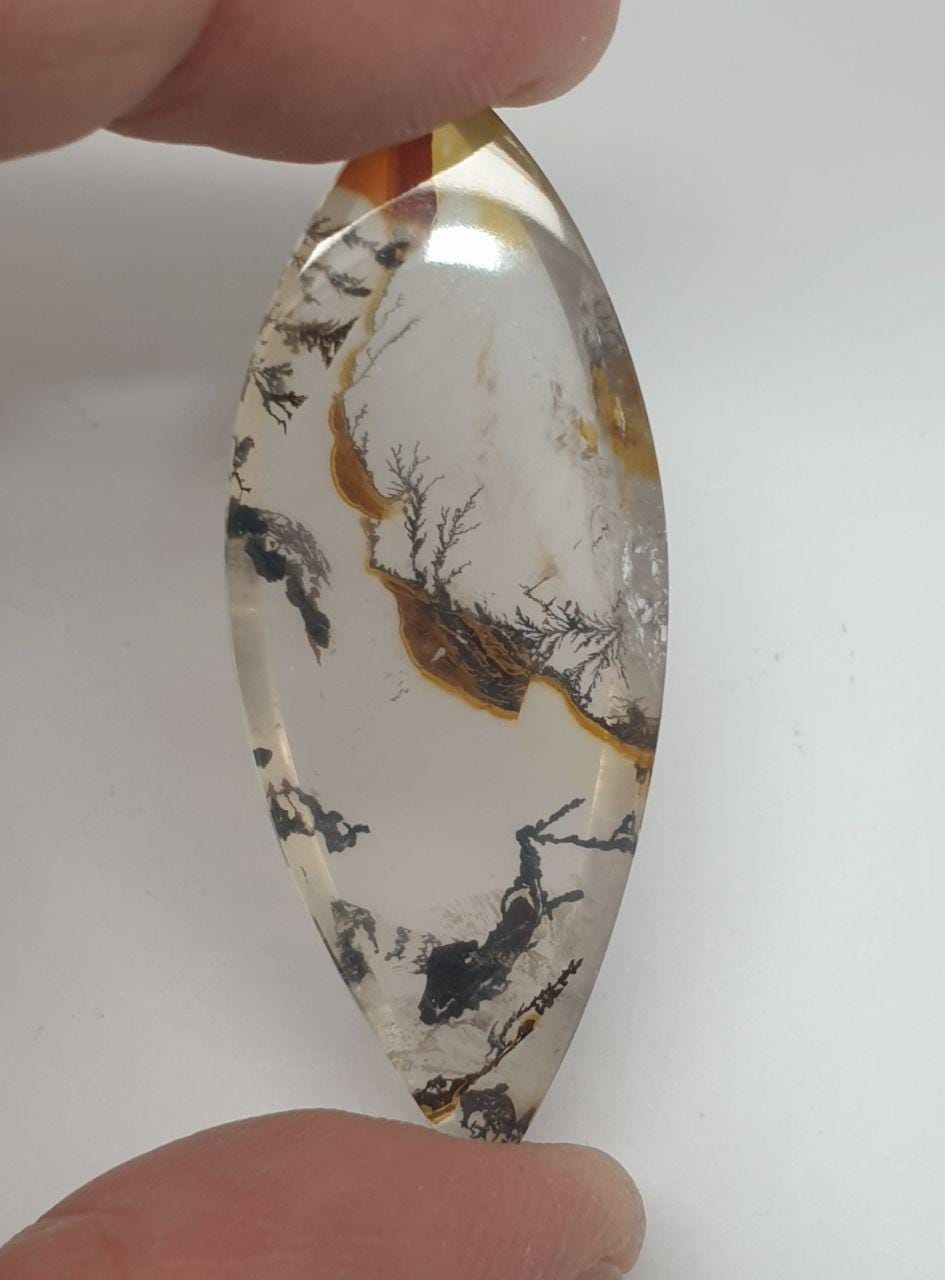 Natural Dendritic Quartz Marquissse Cabochon Made By Mother Nature47.7x8.4x5.mm 35.12ct- Inclusion Quartz- Healing Power