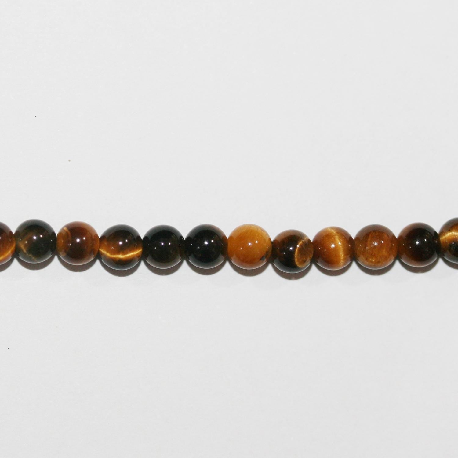 15" St Tiger Eye Smooth Round Beads 4mm.-Strand 38cm - Hard Gems