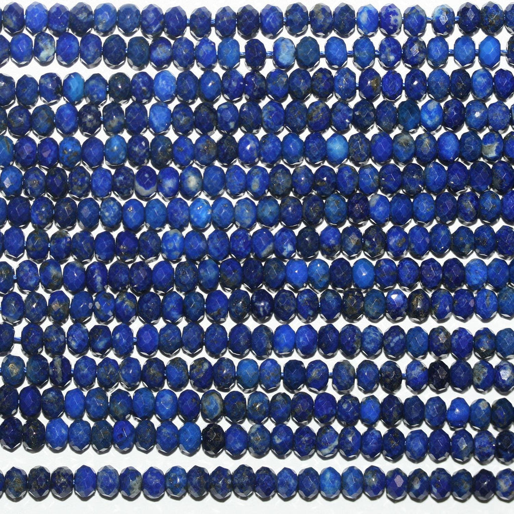 15" St Lapis Lazuli Faceted Rondelle Beads 4x3mm.-Strand 39cm. - Hard Gems