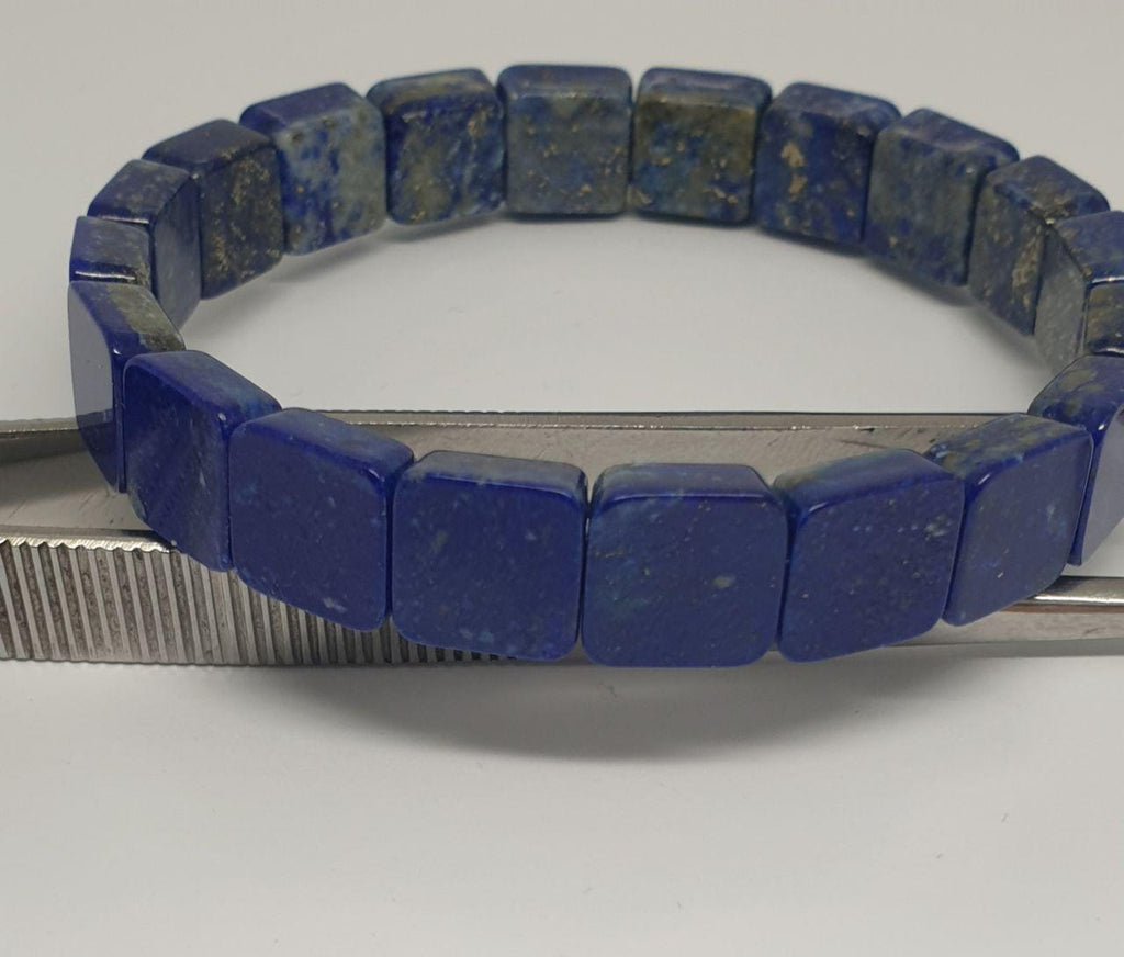Bracelet extensible en lapis-lazuli afghan bleu royal AAA, grosses perles de 10 x 10 mm - Fournisseur de bijoux à double perçage - Pouvoir de guérison