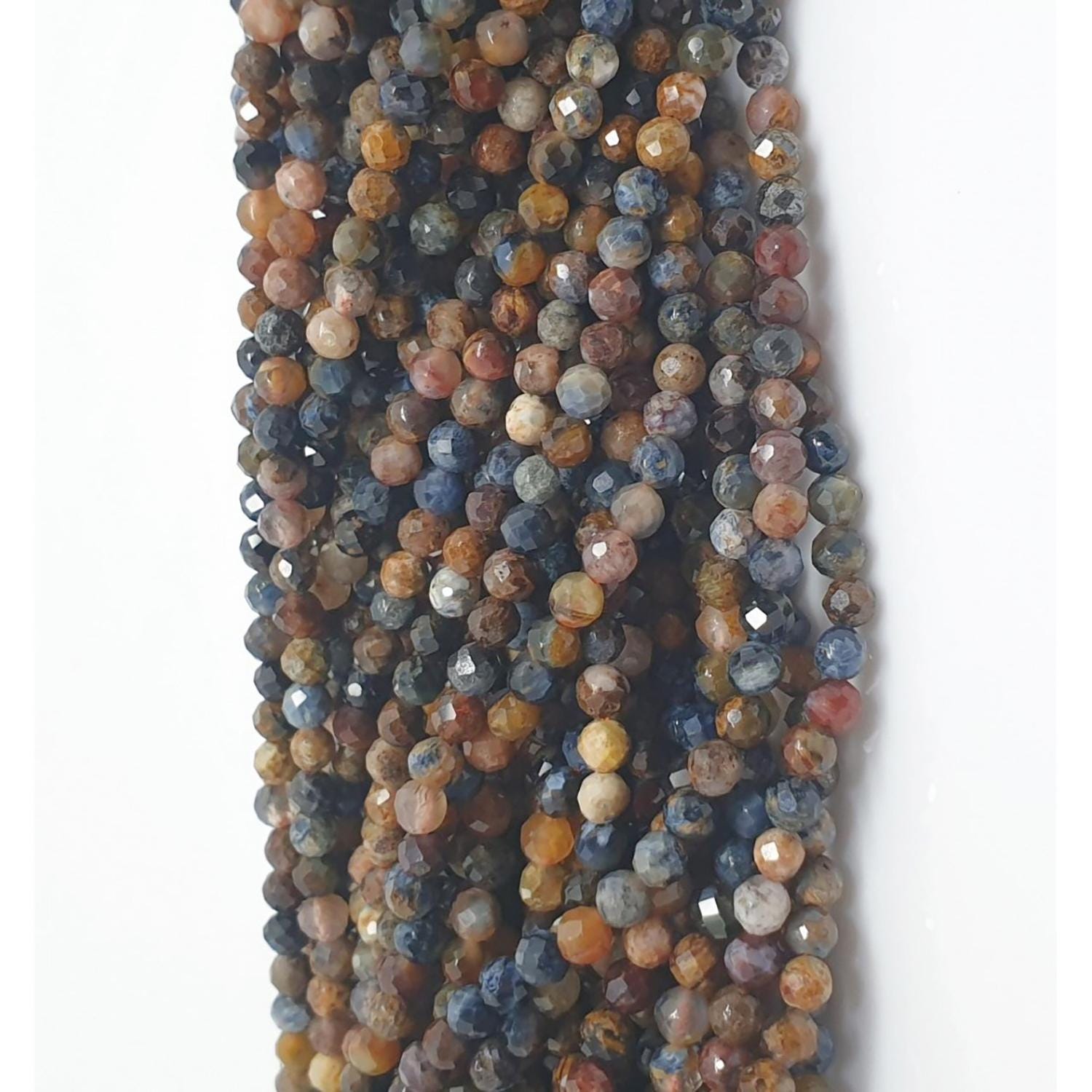 Cuentas redondas facetadas de San Pietersita de 40 cm (3,5 mm) - Hilo de 39 cm