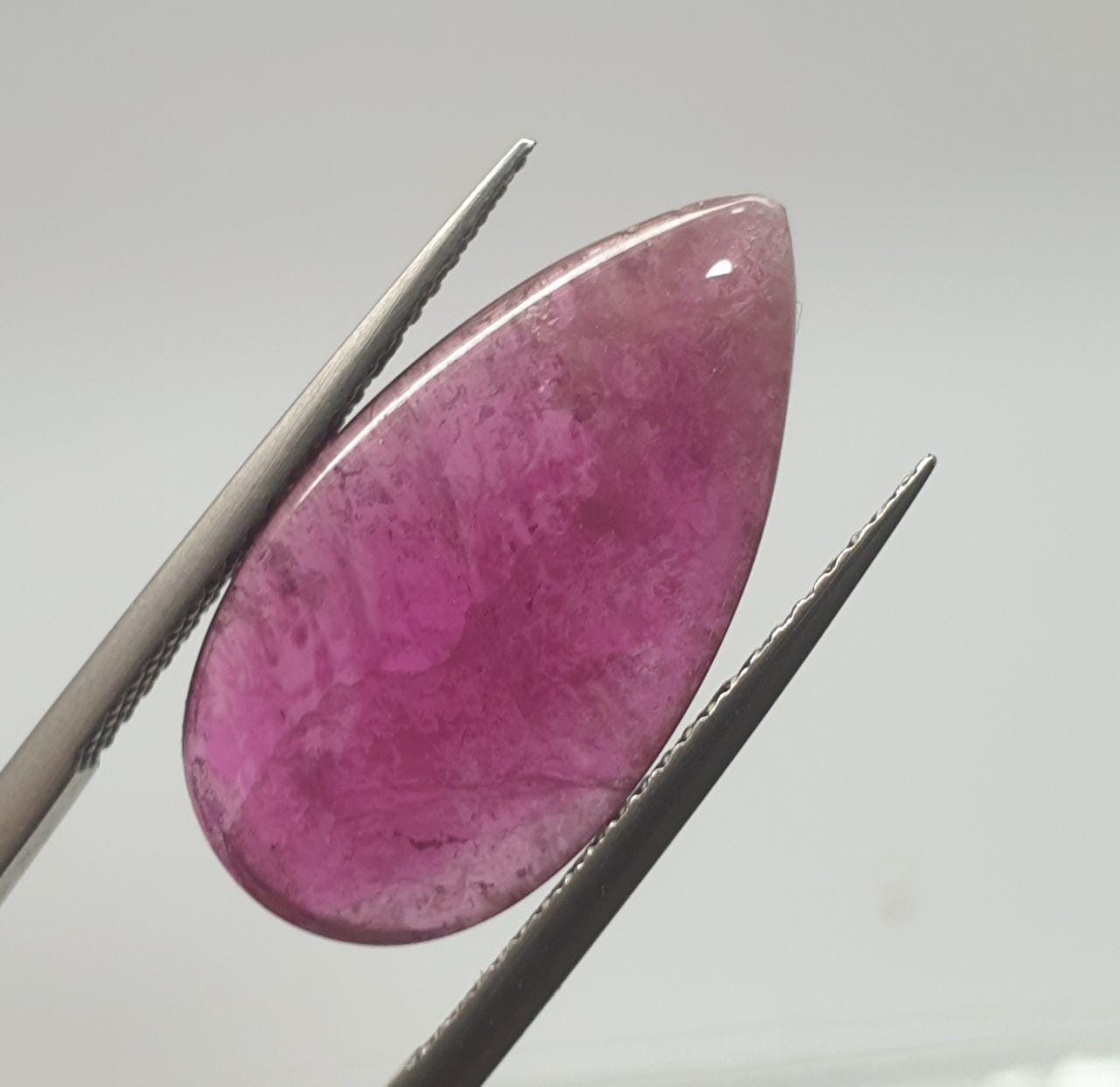 Pink Tourmaline Drop Flat Cabochon 22.14x11.8mm.(7.43ct.). Rubellite
