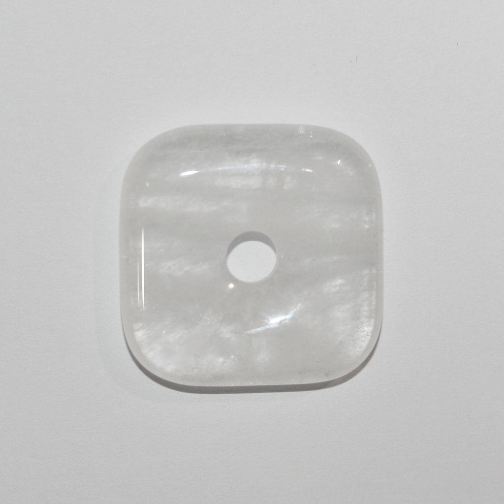 Colgante cuadrado liso de cuarzo cristal de roca de 30 mm