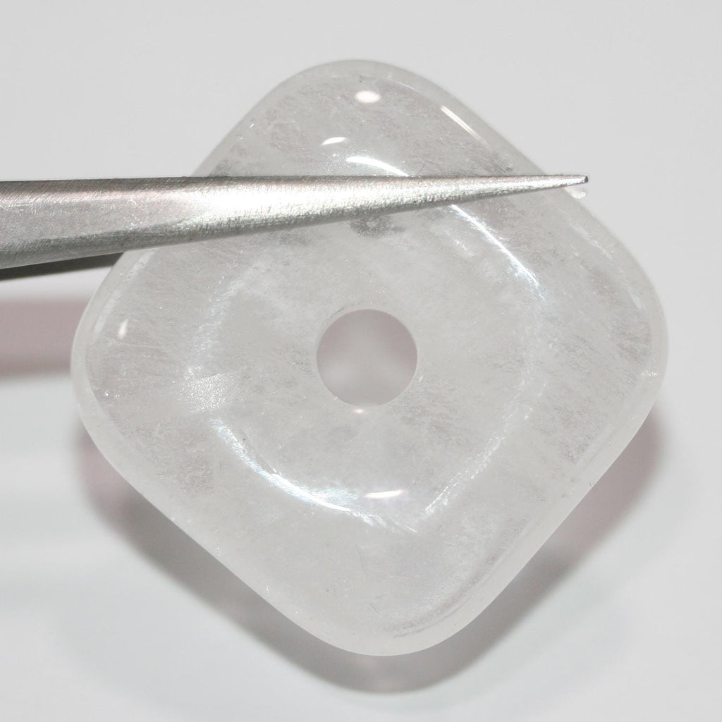 Colgante cuadrado liso de cuarzo cristal de roca de 30 mm