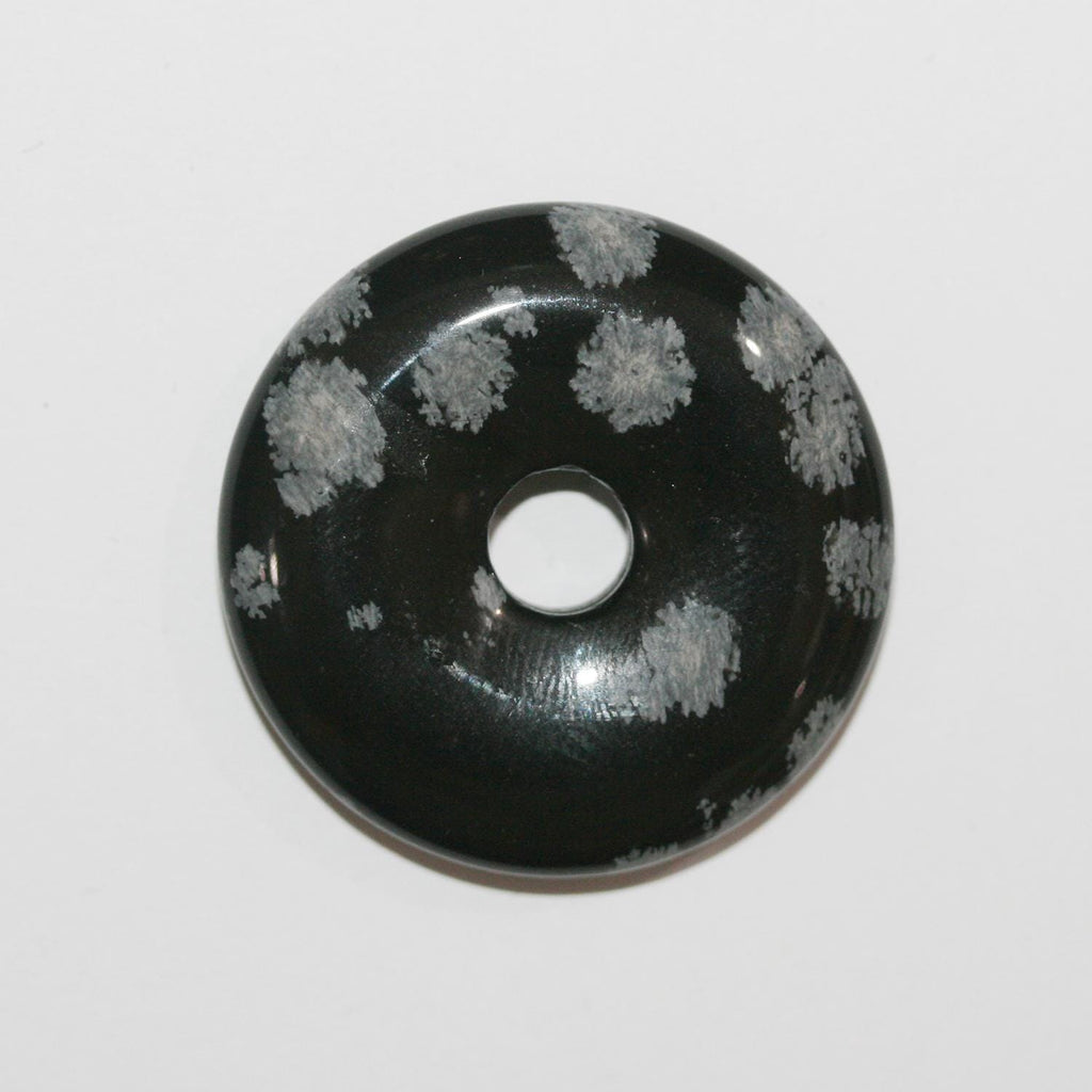Pendentif en obsidienne lisse en forme de donut, 30 mm.