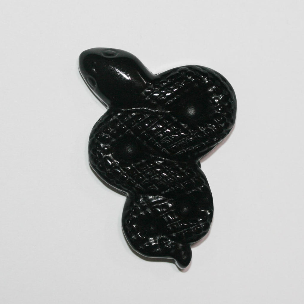 Colgante Serpiente Tallada en Obsidiana 50x34mm.