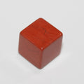 Pendentif cube lisse en jaspe rouge 14 mm. Non percé.