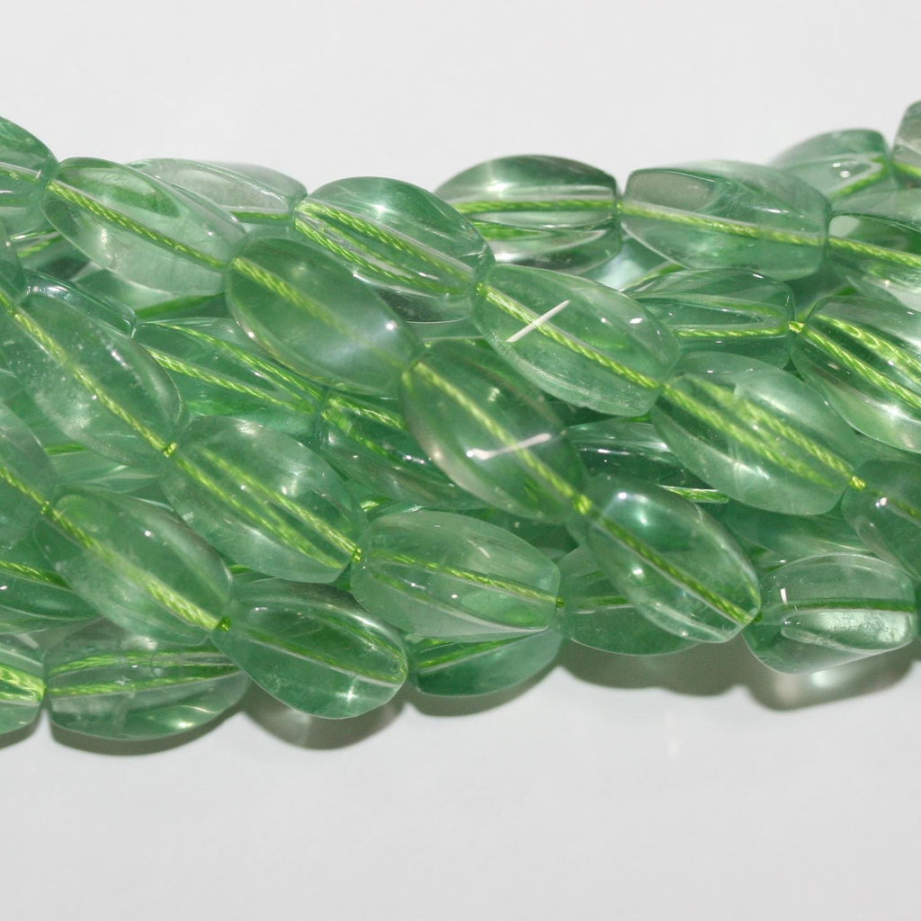 Perles prismatiques en brique torsadée lisse en fluorite verte St 15" 16x8mm.-Rig 40cm.