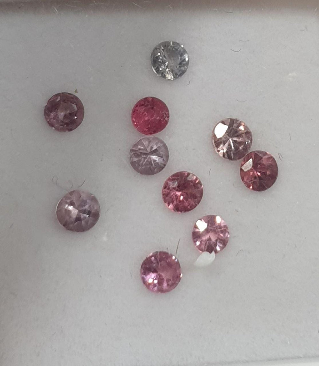 Lot de spinelles multicolores à facettes rondes de 2,5 mm (10 pièces)