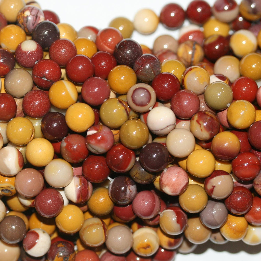 Cuentas redondas lisas de St. Mookaite de 16", 8-8,5 mm, tira de 40 cm.