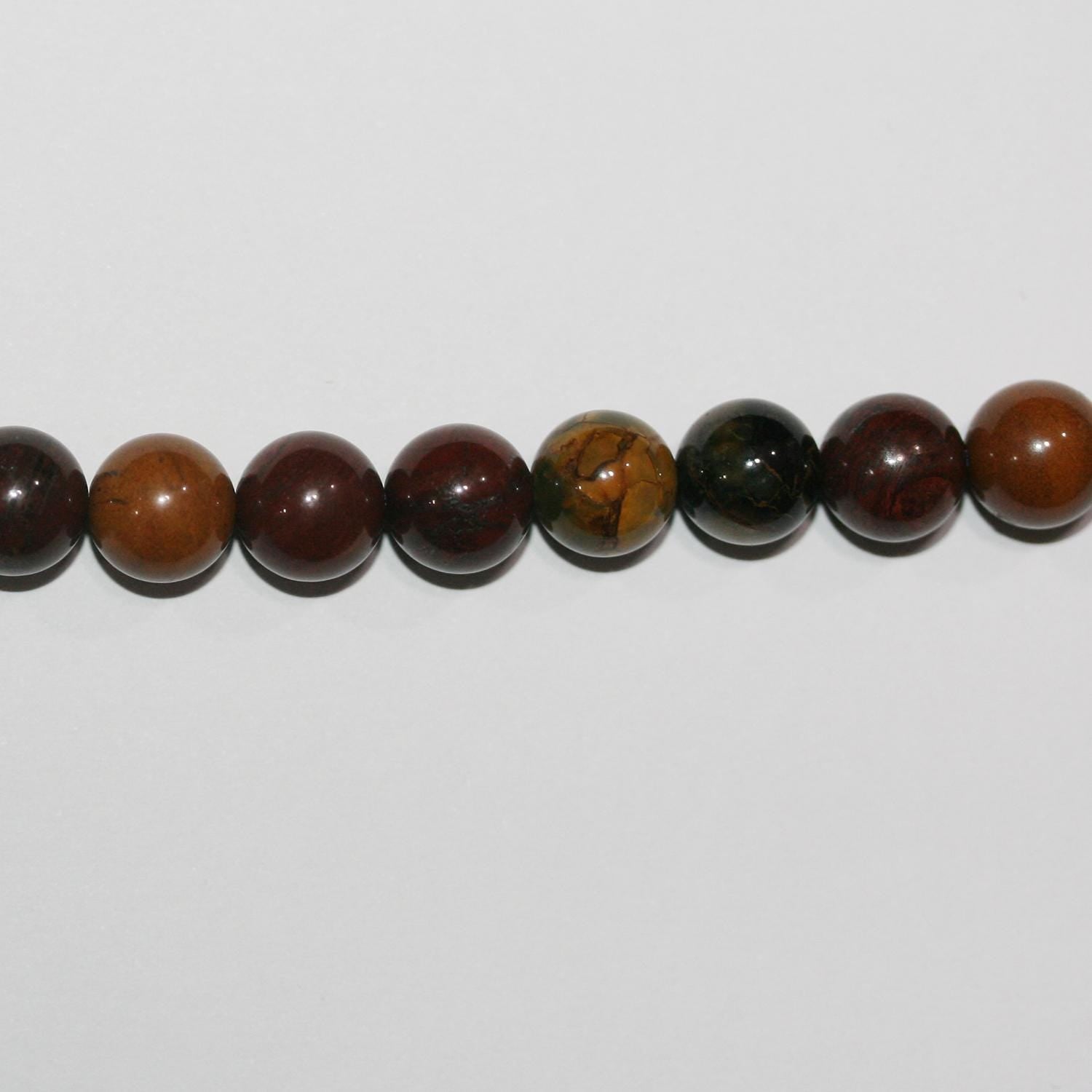 Cuentas redondas lisas de San Pietersita de 40 cm, 8-8,5 mm (tira de 39 cm)