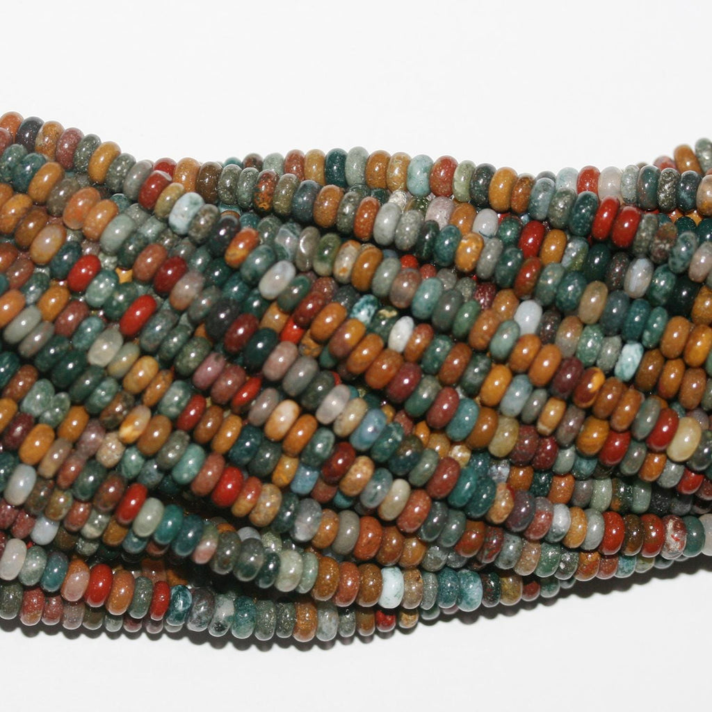 15" St Ocean Jasper Smooth Rondelle Beads 4x2mm.-Strand 39cm.