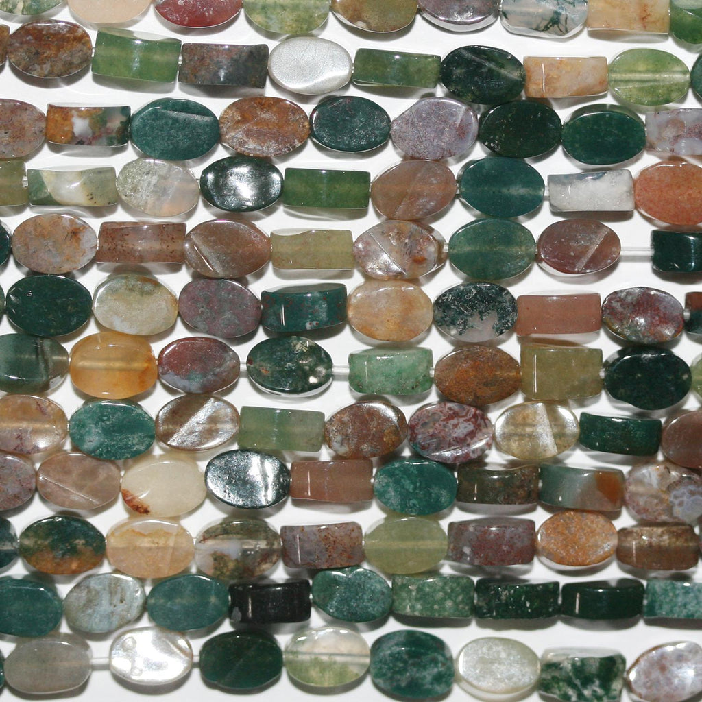 Perles ovales lisses en agate indienne St, 15 pouces (environ 6 x 4 mm) - Longueur du fil : 39 cm