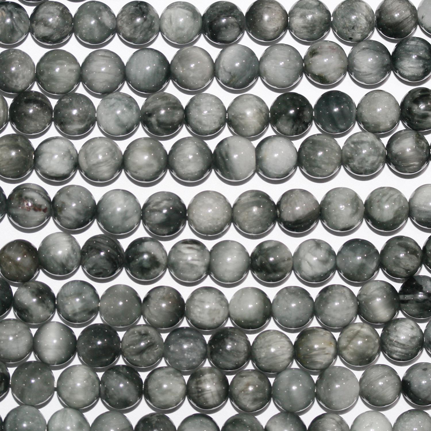 Perles rondes lisses œil de faucon de 15 pouces (7,5 mm) - Fil de 39 cm