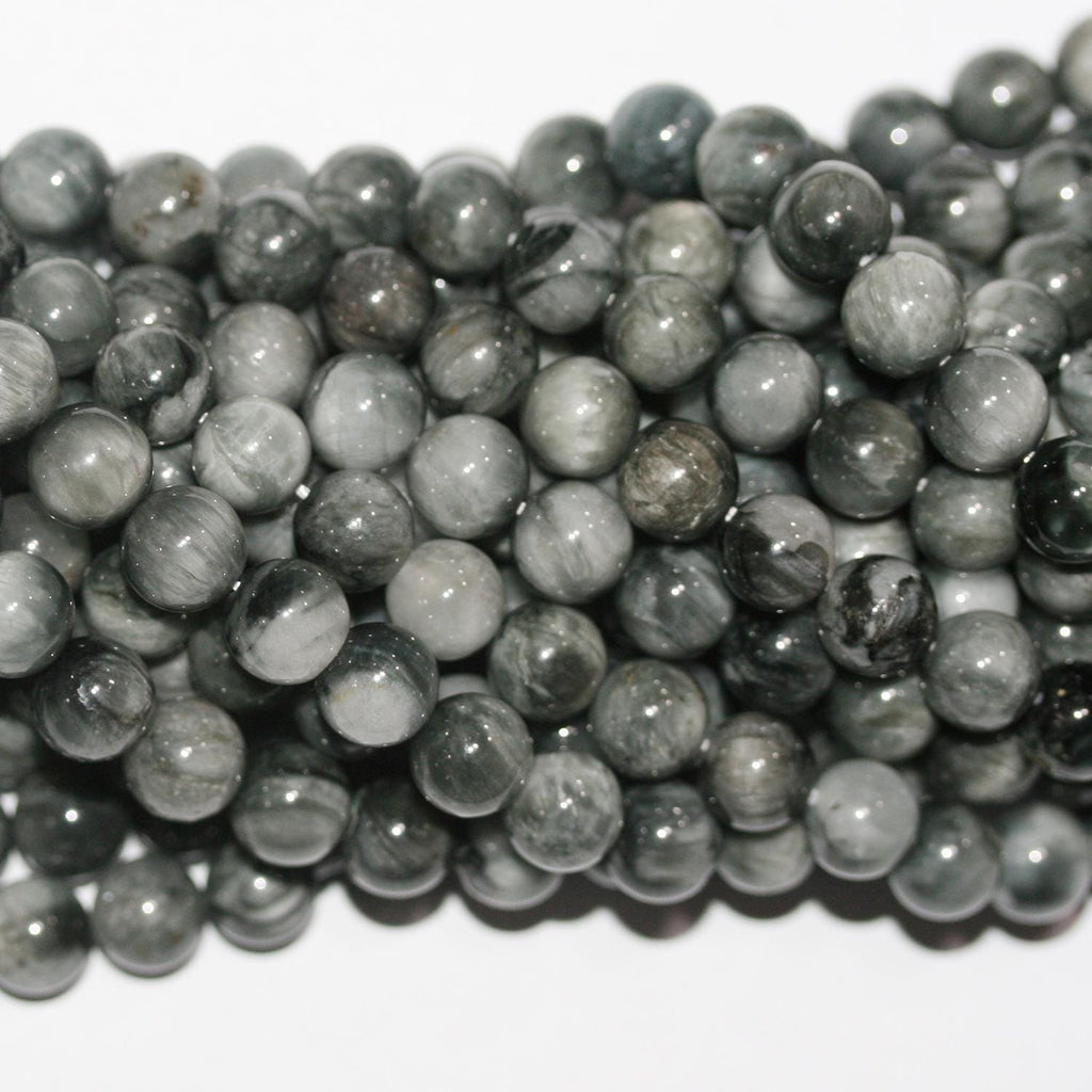 Perles rondes lisses œil de faucon de 15 pouces (7,5 mm) - Fil de 39 cm