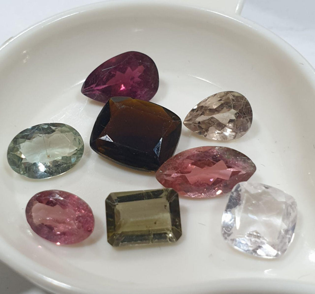 Lote de turmalina rosa y verde multiusos, ovalada, natural, sin tratar, venta al por mayor