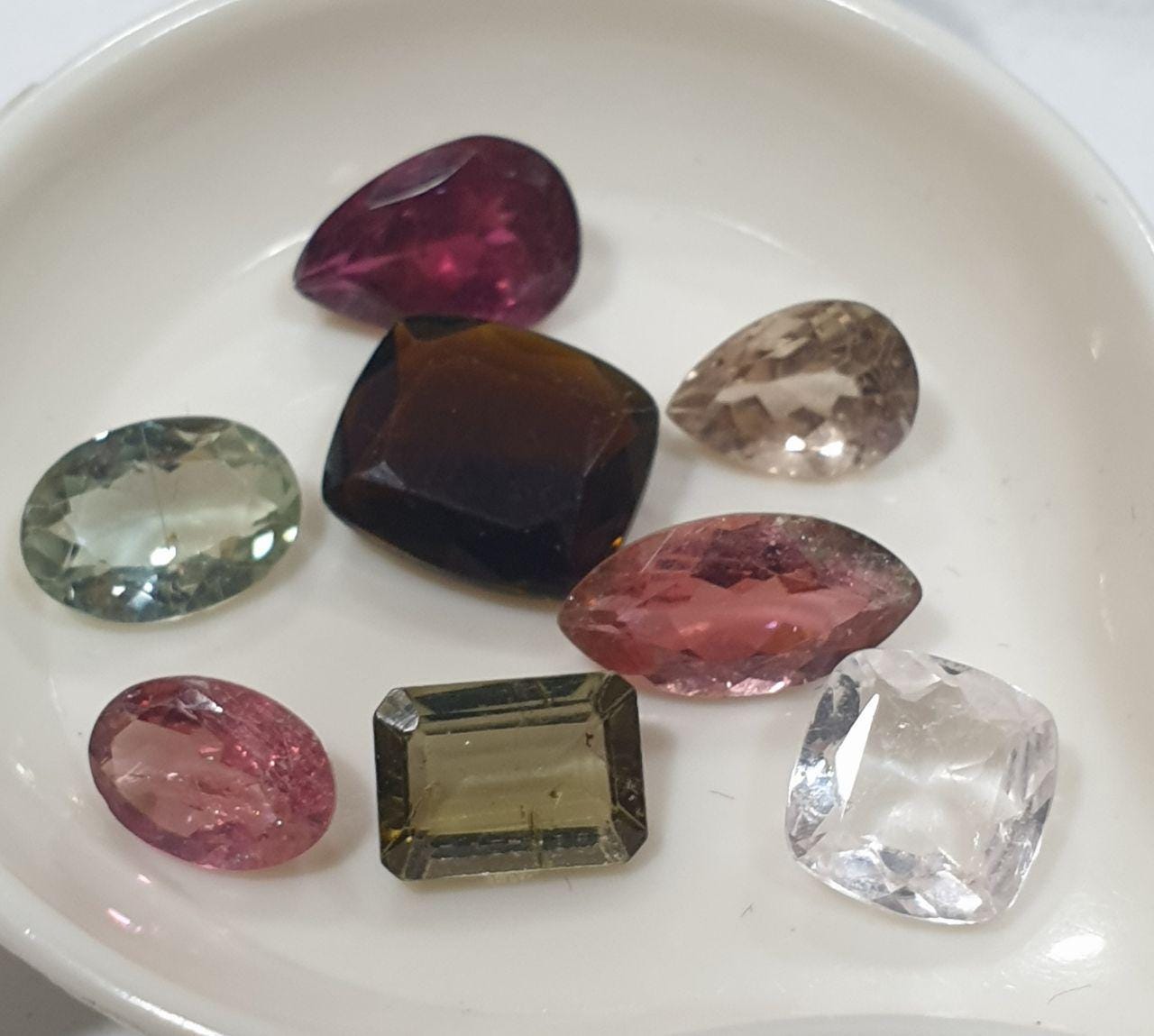 Lote de turmalina rosa y verde multiusos, ovalada, natural, sin tratar, venta al por mayor