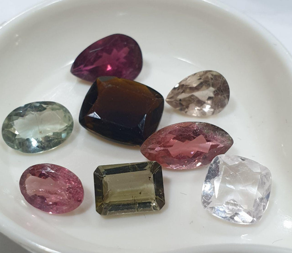 Lote de turmalina rosa y verde multiusos, ovalada, natural, sin tratar, venta al por mayor