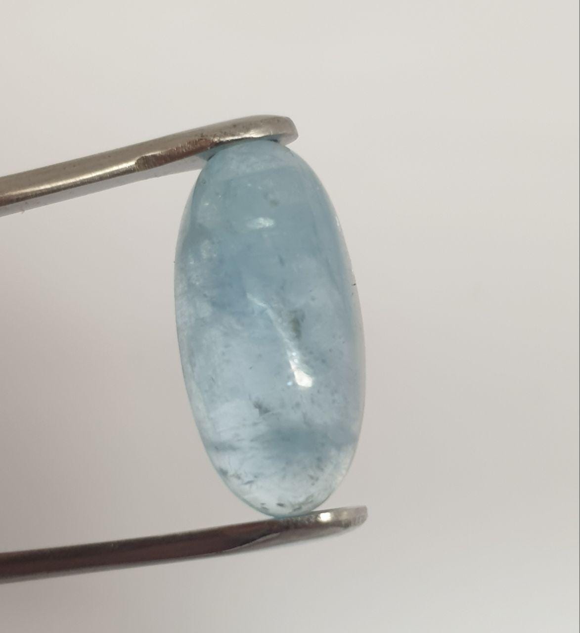 Good Blue Color Aquamarine Cabochon 24.8x12.3mm 17.4ct- Natural Untreated Gemstone-