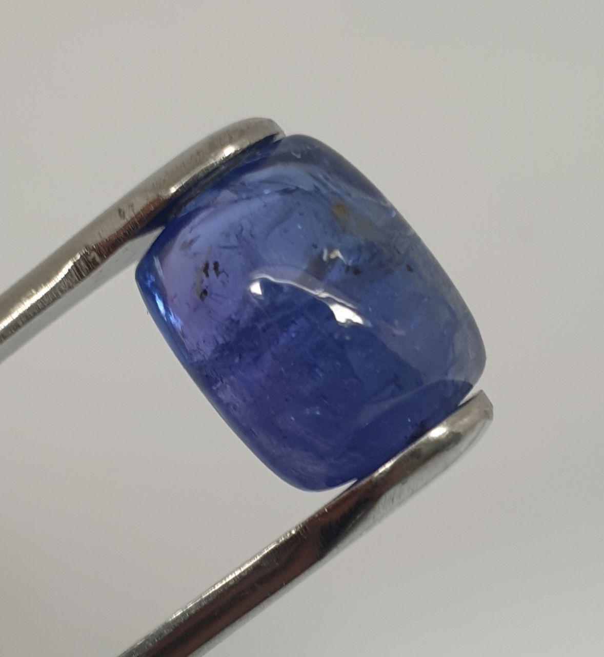 Tanzanite Rectangular Cabochon 13.5x11mm.-(12.22ct)-Mined in Tanzania