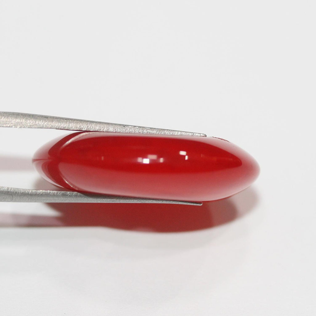 Pendentif donut lisse en agate rouge 26 mm