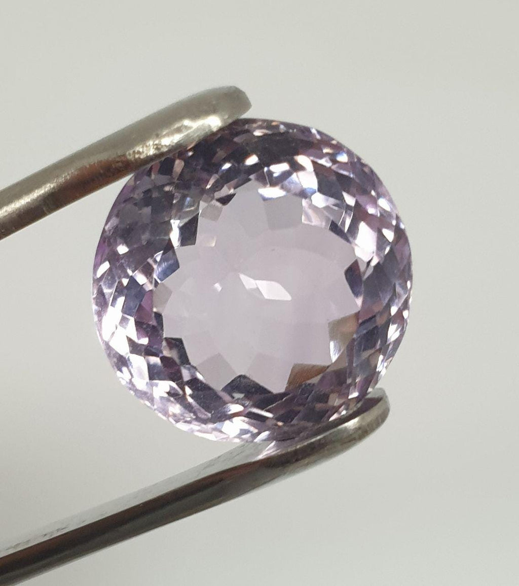 Amatista rosa lavanda AAA única, talla redonda facetada de 16 mm - Piedra tallada (15,5 ct.) - Piedra natural