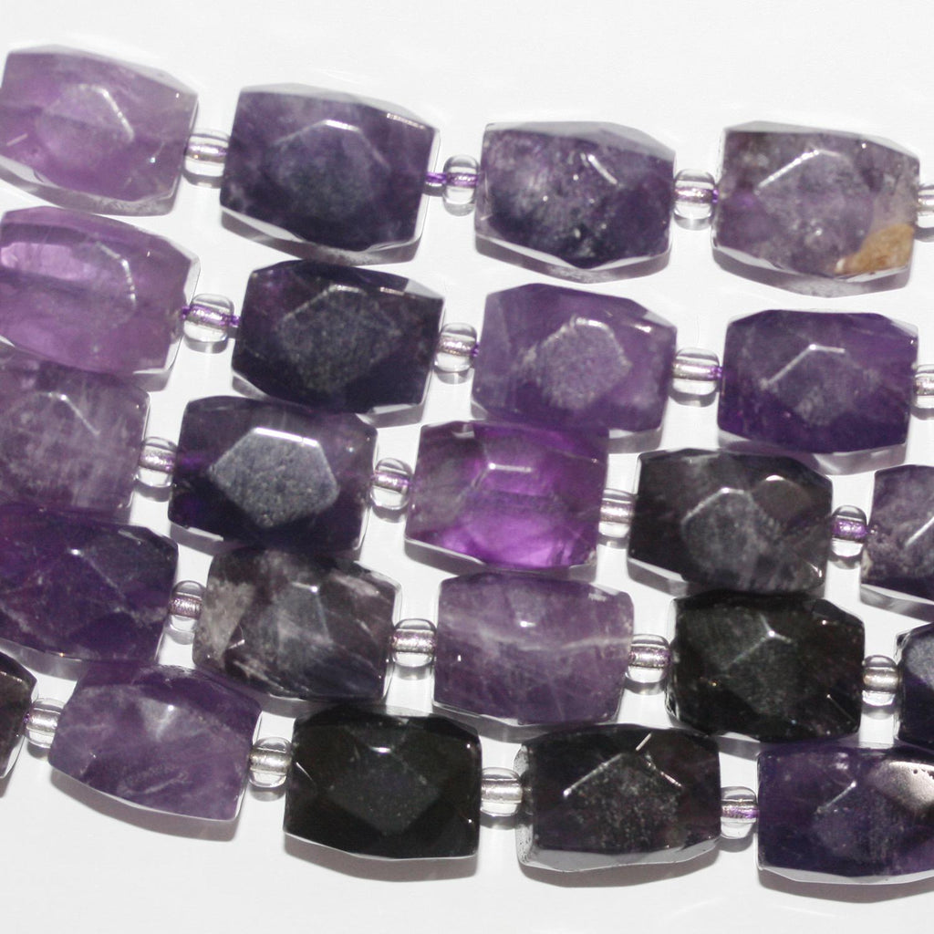 Cuentas de barril facetadas de amatista Santa de 16" (16 x 12 mm), aprox., hilo de 40 mm.