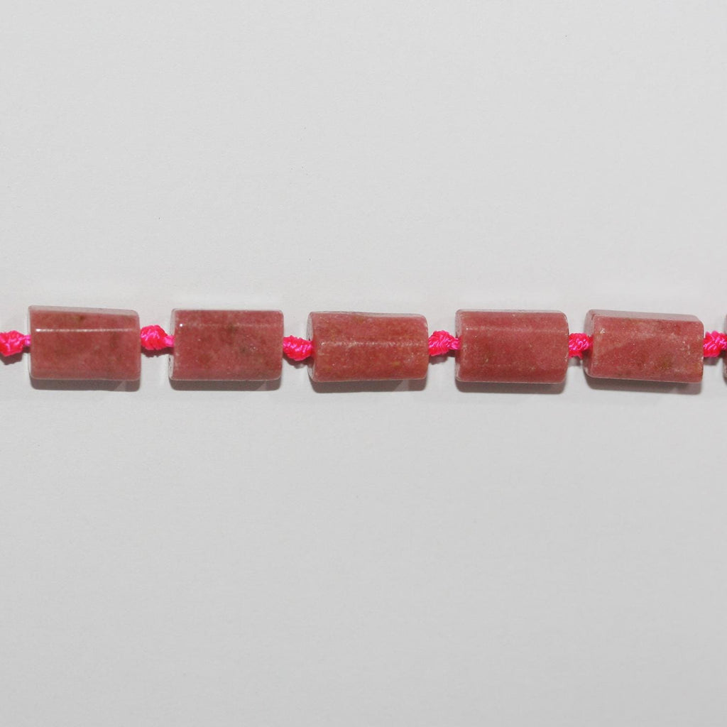 Cuentas tubulares facetadas de Santa Rodonita de 16" (11 x 7 mm), aprox. - Hilo de 40 cm.