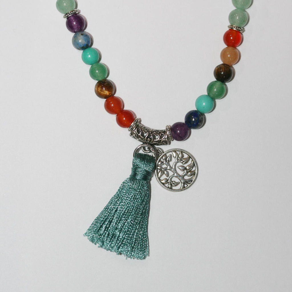 Mala multipiedra de 26", cuentas redondas lisas de 6 mm - hebra de 68 cm.